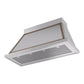 ILVE Nostalgie II Noblesse 48-Inch Canopy Wall-Mount Ducted Range Hood, 600 CFM, Stainless Steel with Burnished Trim, UANB48SSB
