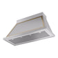 ILVE Nostalgie II Noblesse 48-Inch Canopy Wall-Mount Ducted Range Hood, 600 CFM, Stainless Steel with Brass Trim, UANB48SSG