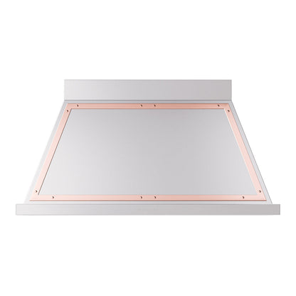 ILVE Nostalgie II Noblesse 48-Inch Canopy Wall-Mount Ducted Range Hood, 600 CFM, Stainless Steel with Copper Trim, UANB48SSP