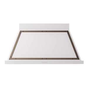 ILVE Nostalgie II Noblesse 48-Inch Canopy Wall-Mount Ducted Range Hood, 600 CFM, White with Burnished Trim, UANB48WHB