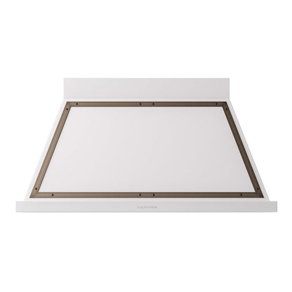 ILVE Nostalgie II Noblesse 48-Inch Canopy Wall-Mount Ducted Range Hood, 600 CFM, White with Burnished Trim, UANB48WHB