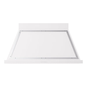 ILVE Nostalgie II Noblesse 48-Inch Canopy Wall-Mount Ducted Range Hood, 600 CFM, White with Chrome Trim, UANB48WHC