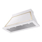 ILVE Nostalgie II Noblesse 48-Inch Canopy Wall-Mount Ducted Range Hood, 600 CFM, White with Brass Trim, UANB48WHG