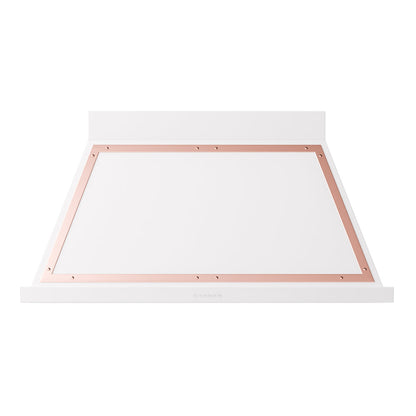 ILVE Nostalgie II Noblesse 48-Inch Canopy Wall-Mount Ducted Range Hood, 600 CFM, White with Copper Trim, UANB48WHP