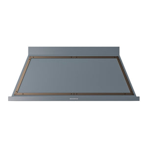 ILVE Nostalgie II Noblesse 60-Inch Canopy Wall-Mount Ducted Range Hood, 600 CFM, Blue Grey with Burnished Trim, UANB60BGB