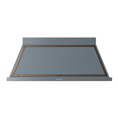 ILVE Nostalgie II Noblesse 60-Inch Canopy Wall-Mount Ducted Range Hood, 600 CFM, Blue Grey with Burnished Trim, UANB60BGB