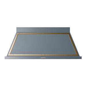 ILVE Nostalgie II Noblesse 60-Inch Canopy Wall-Mount Ducted Range Hood, 600 CFM, Blue Grey with Brass Trim, UANB60BGG
