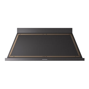 ILVE Nostalgie II Noblesse 60-Inch Canopy Wall-Mount Ducted Range Hood, 600 CFM, Glossy Black with Burnished Trim, UANB60BKB