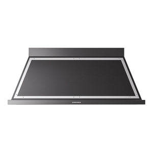 ILVE Nostalgie II Noblesse 60-Inch Canopy Wall-Mount Ducted Range Hood, 600 CFM, Glossy Black with Chrome Trim, UANB60BKC