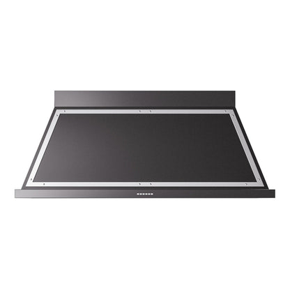 ILVE Nostalgie II Noblesse 60-Inch Canopy Wall-Mount Ducted Range Hood, 600 CFM, Glossy Black with Chrome Trim, UANB60BKC