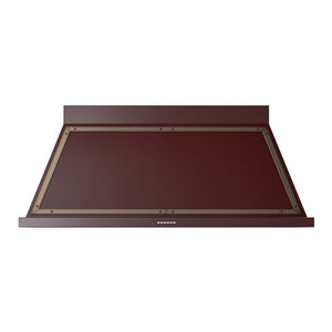 ILVE Nostalgie II Noblesse 60-Inch Canopy Wall-Mount Ducted Range Hood, 600 CFM, Burgundy with Burnished Trim, UANB60BUB