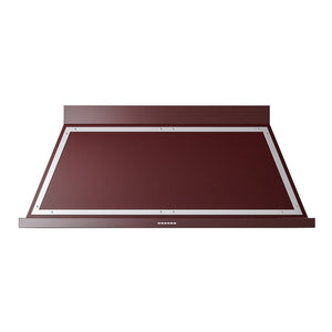 ILVE Nostalgie II Noblesse 60-Inch Canopy Wall-Mount Ducted Range Hood, 600 CFM, Burgundy with Chrome Trim, UANB60BUC