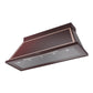 ILVE Nostalgie II Noblesse 60-Inch Canopy Wall-Mount Ducted Range Hood, 600 CFM, Burgundy with Brass Trim, UANB60BUG