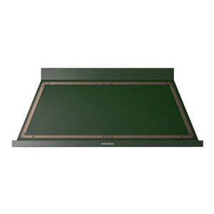 ILVE Nostalgie II Noblesse 60-Inch Canopy Wall-Mount Ducted Range Hood, 600 CFM, Emerald Green with Burnished Trim, UANB60EGB