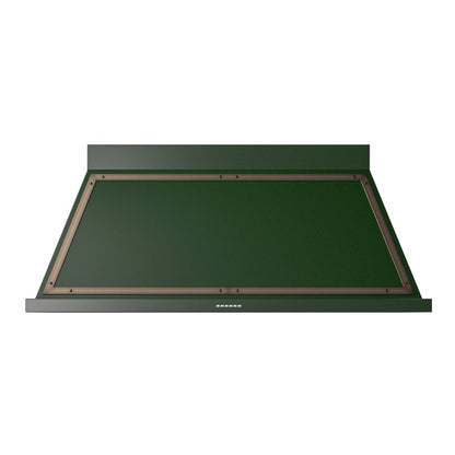 ILVE Nostalgie II Noblesse 60-Inch Canopy Wall-Mount Ducted Range Hood, 600 CFM, Emerald Green with Burnished Trim, UANB60EGB