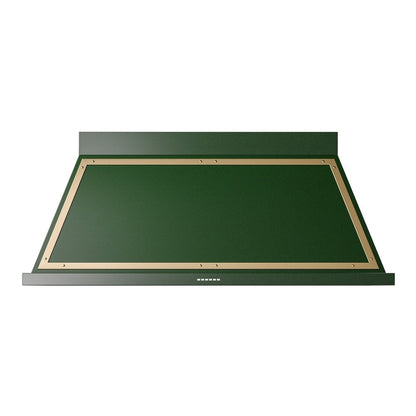 ILVE Nostalgie II Noblesse 60-Inch Canopy Wall-Mount Ducted Range Hood, 600 CFM, Emerald Green with Brass Trim, UANB60EGG
