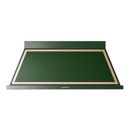 ILVE Nostalgie II Noblesse 60-Inch Canopy Wall-Mount Ducted Range Hood, 600 CFM, Emerald Green with Copper Trim, UANB60EGP