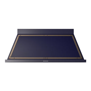 ILVE Nostalgie II Noblesse 60-Inch Canopy Wall-Mount Ducted Range Hood, 600 CFM, Midnight Blue with Burnished Trim, UANB60MBB