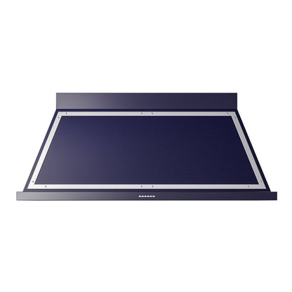 ILVE Nostalgie II Noblesse 60-Inch Canopy Wall-Mount Ducted Range Hood, 600 CFM, Midnight Blue with Chrome Trim, UANB60MBC