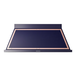 ILVE Nostalgie II Noblesse 60-Inch Canopy Wall-Mount Ducted Range Hood, 600 CFM, Midnight Blue with Copper Trim, UANB60MBP
