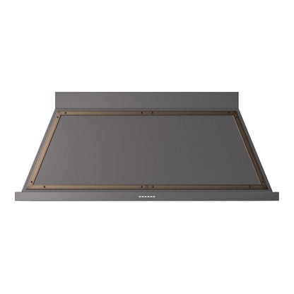 ILVE Nostalgie II Noblesse 60-Inch Canopy Wall-Mount Ducted Range Hood, 600 CFM, Graphite Matte with Burnished Trim, UANB60MGB