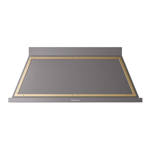 ILVE Nostalgie II Noblesse 60-Inch Canopy Wall-Mount Ducted Range Hood, 600 CFM, Graphite Matte with Brass Trim, UANB60MGG