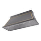 ILVE Nostalgie II Noblesse 60-Inch Canopy Wall-Mount Ducted Range Hood, 600 CFM, Graphite Matte with Brass Trim, UANB60MGG