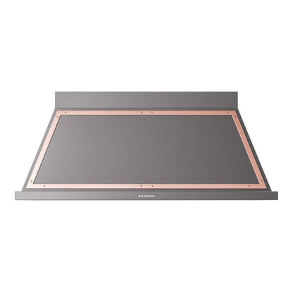 ILVE Nostalgie II Noblesse 60-Inch Canopy Wall-Mount Ducted Range Hood, 600 CFM, Graphite Matte with Copper Trim, UANB60MGP