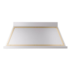 ILVE Nostalgie II Noblesse 60-Inch Canopy Wall-Mount Ducted Range Hood, 600 CFM, Stainless Steel with Brass Trim, UANB60SSG