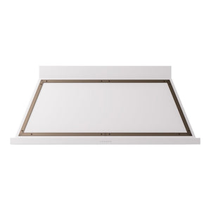 ILVE Nostalgie II Noblesse 60-Inch Canopy Wall-Mount Ducted Range Hood, 600 CFM, White with Burnished Trim, UANB60WHB
