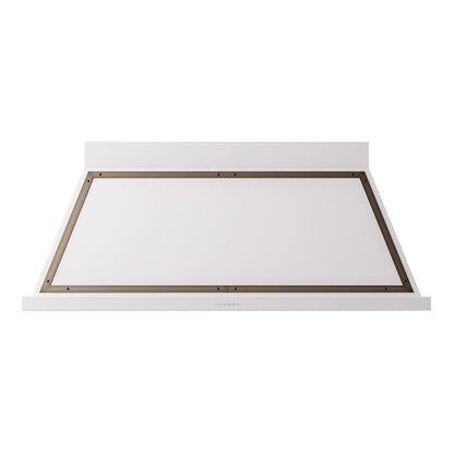 ILVE Nostalgie II Noblesse 60-Inch Canopy Wall-Mount Ducted Range Hood, 600 CFM, White with Burnished Trim, UANB60WHB