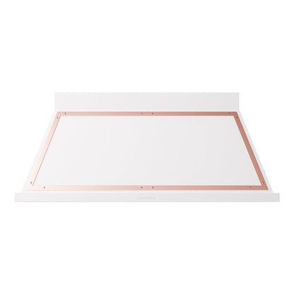 ILVE Nostalgie II Noblesse 60-Inch Canopy Wall-Mount Ducted Range Hood, 600 CFM, White with Copper Trim, UANB60WHP