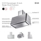 ILVE Panoramagic 36-Inch Chimney Wall-Mount Ducted Range Hood, 600 CFM, Stainless Steel, UAPM90SS