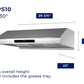 Hauslane Chef 30-in Ducted Stainless Steel Undercabinet Range Hood
