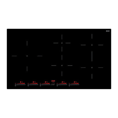 ILVE Professional Plus II 36-Inch Induction Cooktop with 5 Induction Zones, Glossy Black, UHCI36TCRPBK