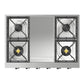ILVE Nostalgie II 36-Inch Gas Cooktop with 6 Sealed Burners + Griddle, Stainless Steel with Burnished Trim, Natural Gas, UHCP36FNSSB