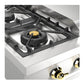 ILVE Nostalgie II 36-Inch Gas Cooktop with 6 Sealed Burners + Griddle, Stainless Steel with Brass Trim, Liquid Propane, UHCP36FNSSGLP