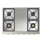 ILVE Nostalgie II 36-Inch Gas Cooktop with 6 Sealed Burners + Griddle, Stainless Steel with Brass Trim, Natural Gas, UHCP36FNSSG