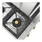 ILVE Nostalgie II 36-Inch Gas Cooktop with 6 Sealed Burners + Griddle, Stainless Steel with Brass Trim, Natural Gas, UHCP36FNSSG