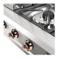 ILVE Nostalgie II 36-Inch Gas Cooktop with 6 Sealed Burners + Griddle, Stainless Steel with Copper Trim, Natural Gas, UHCP36FNSSP