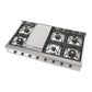 ILVE Nostalgie II 48-Inch Gas Cooktop with 8 Sealed Burners + Griddle, Stainless Steel with Chrome Trim, Natural Gas, UHCP48FNSSC