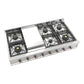ILVE Nostalgie II 48-Inch Gas Cooktop with 8 Sealed Burners + Griddle, Stainless Steel with Copper Trim, Liquid Propane, UHCP48FNSSPLP