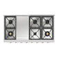 ILVE Nostalgie II 48-Inch Gas Cooktop with 8 Sealed Burners + Griddle, Stainless Steel with Copper Trim, Natural Gas, UHCP48FNSSP