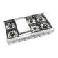 ILVE Professional Plus II 48-Inch Gas Cooktop with 8 Sealed Burners + Griddle, Stainless Steel, Natural Gas, UHCP48FSS