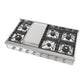 ILVE Professional Plus II 48-Inch Gas Cooktop with 8 Sealed Burners + Griddle, Stainless Steel, Natural Gas, UHCP48FSS