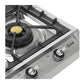 ILVE Nostalgie II 36-Inch Gas Cooktop with 4 Sealed Burners + Griddle, Stainless Steel with Chrome Trim, Liquid Propane, UHCP965FNSSCLP