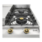 ILVE Nostalgie II 36-Inch Gas Cooktop with 4 Sealed Burners + Griddle, Stainless Steel with Brass Trim, Natural Gas, UHCP965FNSSG