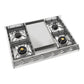 ILVE Professional Plus II 36-Inch Gas Cooktop with 4 Sealed Burners + Griddle, Stainless Steel, Natural Gas, UHCP965FSS