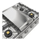 ILVE Professional Plus II 36-Inch Gas Cooktop with 4 Sealed Burners + Griddle, Stainless Steel, Natural Gas, UHCP965FSS