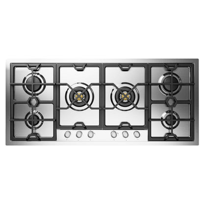 ILVE Panoramagic 48-Inch Gas Cooktop with 6 Sealed Burners, Stainless Steel, Liquid Propane, UHCPMT125SSLP